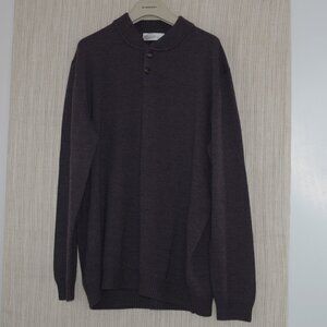 Della Ciana pullover merino wool 3/4 button up men Size: 58
